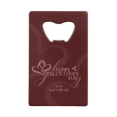 Modern Minimal Maroon Chic Typography Galentine's クレジットカード栓抜き (裏面)