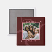 Modern Minimal Maroon Chic Typography Galentine's マグネット (正面/裏面)