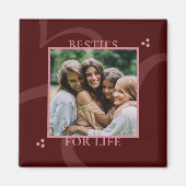 Modern Minimal Maroon Chic Typography Galentine's マグネット (正面)