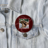 Modern Minimal Maroon Chic Typography Galentine's 缶バッジ (インサイチュ)