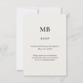 Modern Minimal Micro Wedding 出欠カード (正面)
