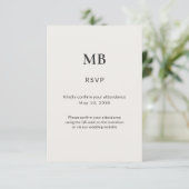 Modern Minimal Micro Wedding 出欠カード (スタンド正面)