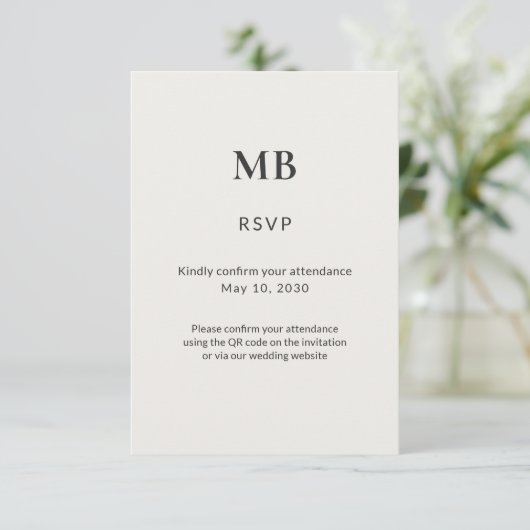 Modern Minimal Micro Wedding 出欠カード (スタンド正面)