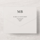 Modern Minimal Micro Wedding All-in-One Invite オールインワン招待状 (裏面)