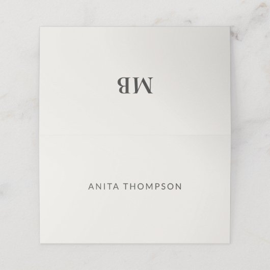 Modern Minimal Micro Wedding Place Card プレイスカード (外部開封)