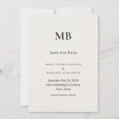 Modern Minimal Micro Wedding Save the Date (正面)