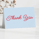 Modern Minimal Minimalist Blue Red Wedding サンキューカード