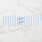Modern Minimal Minimalist Blue Stripes Wedding ペットボトルラベル (シングルラベル)