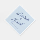Modern Minimal Minimalist Blue Wedding スタンダードランチョンナプキン (角)