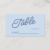 Modern Minimal Minimalist Blue Wedding プレイスカード (正面)