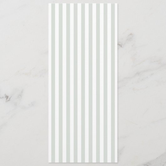 Modern Minimal Minimalist Green Stripes Wedding メニュー (裏面)