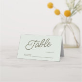 Modern Minimal Minimalist Green Wedding プレイスカード (正面)