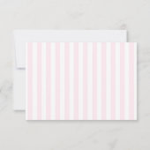 Modern Minimal Minimalist Red Pink Stripes Wedding 出欠カード (裏面)