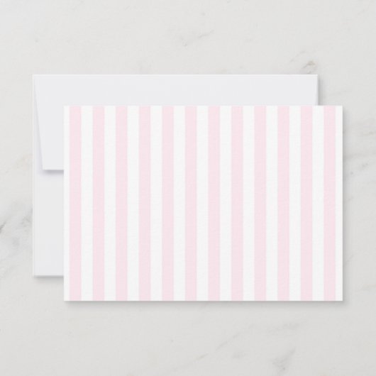Modern Minimal Minimalist Red Pink Stripes Wedding 出欠カード (裏面)