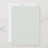Modern Minimal Minimalist Sage Green Wedding サンキューカード (裏面)
