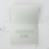 Modern Minimal Minimalist Sage Green Wedding サンキューカード (内部)