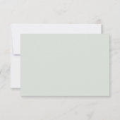 Modern Minimal Minimalist Sage Green Wedding 出欠カード (裏面)