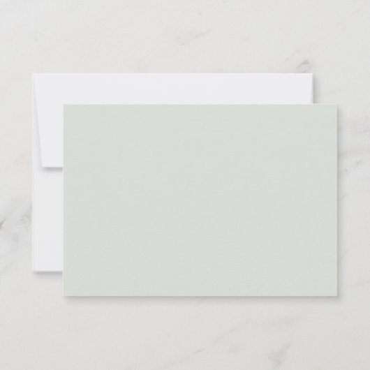 Modern Minimal Minimalist Sage Green Wedding 出欠カード (裏面)