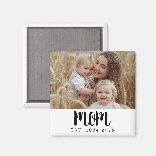 Modern Minimal Mom Established Photo Gift Magnet マグネット (正面/裏面)