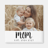Modern Minimal Mom Established Photo Gift Magnet マグネット (正面)