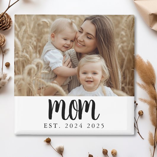 Modern Minimal Mom Established Photo Gift Magnet マグネット