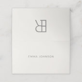Modern Minimal Monogram Wedding プレイスカード (外部開封)