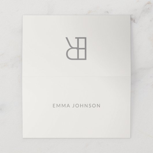 Modern Minimal Monogram Wedding プレイスカード (外部開封)