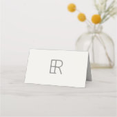 Modern Minimal Monogram Wedding プレイスカード (裏面)