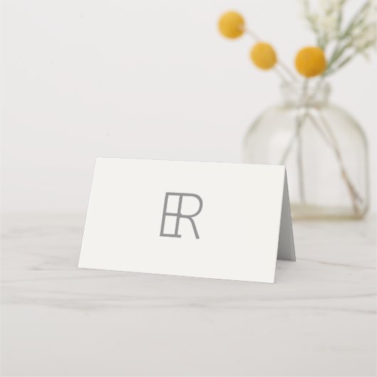 Modern Minimal Monogram Wedding プレイスカード (裏面)