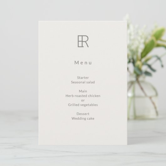 Modern Minimal Monogram Wedding メニュー (スタンド正面)