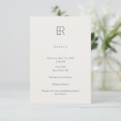Modern Minimal Monogram Wedding Details Card エンクロージャーカード (スタンド正面)