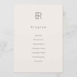 Modern Minimal Monogram Wedding Program プログラム