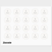 Modern Minimal Monogram Wedding Thank you Sticker ラウンドシール (シート)