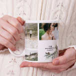 Modern minimal multi photo botanical elegant chic コーヒーマグカップ<br><div class="desc">Modern minimal simple personalized family multi 9 photo Christmas holiday gift home decor tray design. Simple,  clean elegant minimal design. Ideal for mom,  dad,  sister,  brother,  husband,  wife,  aunty,  uncle,  grandma,  grandpa,  granddad birthday,  christmas,  anniversary,  mothers day,  fathers day.</div>