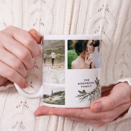 Modern minimal multi photo botanical elegant chic コーヒーマグカップ