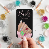 Modern Minimal Nail Technician QR Code Chic 名刺