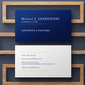 Modern minimal navy blue attorney at law 名刺