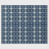 Modern Minimal Navy Snow Plaid Christmas Wrapping  ラッピングペーパー (フラット)
