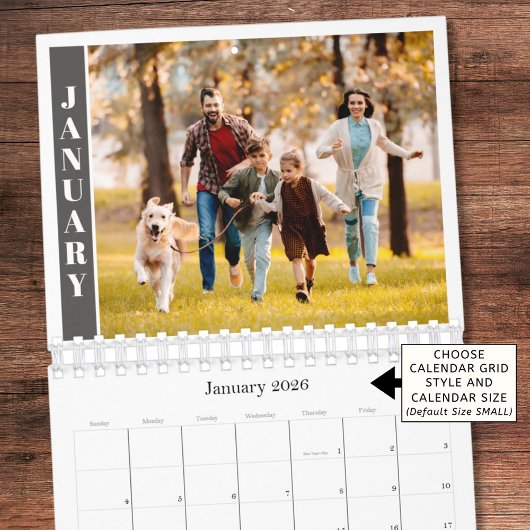 Modern Minimal One Photo Per Month カレンダー