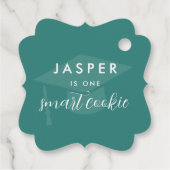 Modern Minimal One Smart Cookie Graduation Party フェイバータグ (裏面)