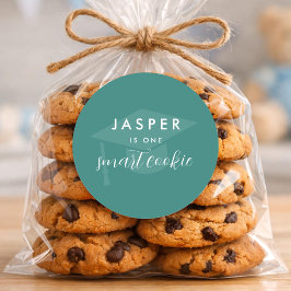 Modern Minimal One Smart Cookie Graduation Party ラウンドシール