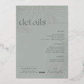 Modern Minimal Palms | バースデー・ウィークエンド 箔招待状 (裏面)