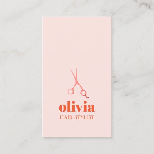 Modern Minimal Pastel Bold Hair Salon 名刺 (正面)