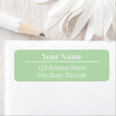 Modern Minimal Pastel Light Green Name Address ラベル (インサイチュ)