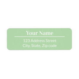 Modern Minimal Pastel Light Green Name Address ラベル