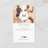 Modern Minimal Personal Trainer Photos & Monogram 名刺 (裏面)