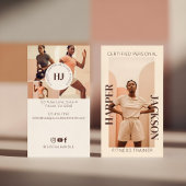 Modern Minimal Personal Trainer Photos & Monogram 名刺
