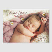 Modern Minimal Photo Birth Announcement Magnet (正面)