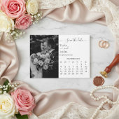 Modern Minimal Photo Calendar Save the Date Card 