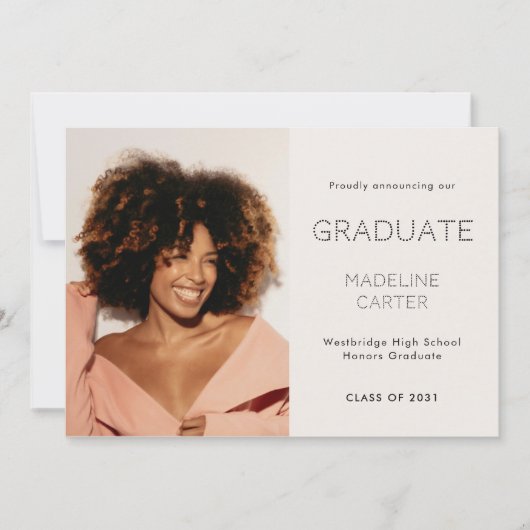 Modern Minimal Photo Graduation 案内状 (正面)